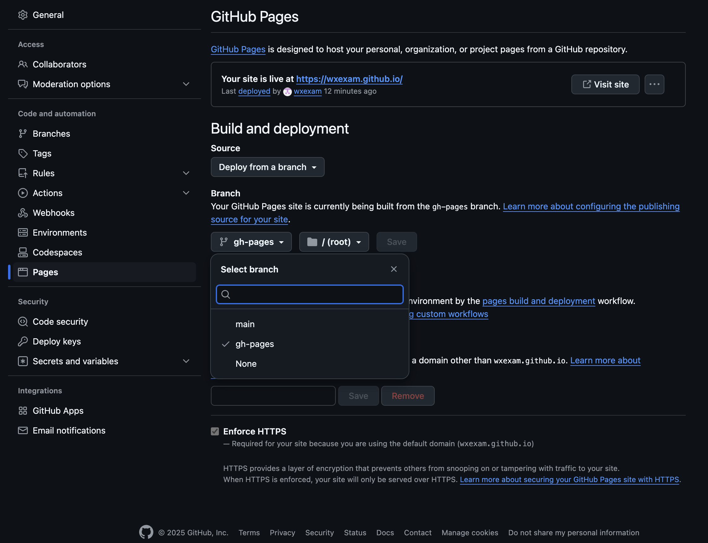 github-pages-setting